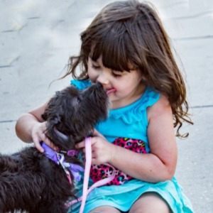 little girl and a dog little girl and a dog.